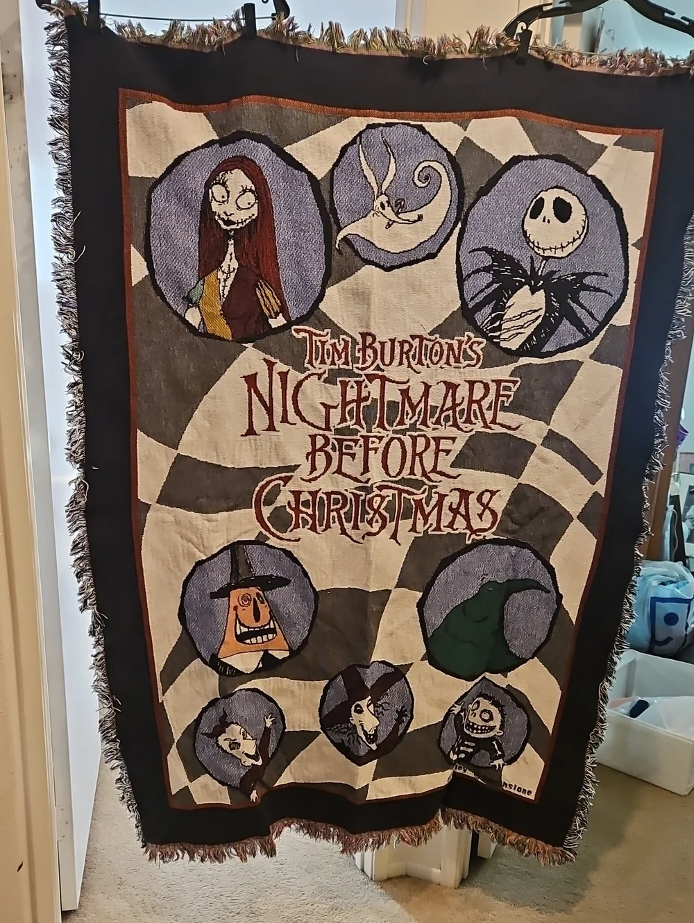 Retro The Nightmare Before Christmas Woven Throw Blanket